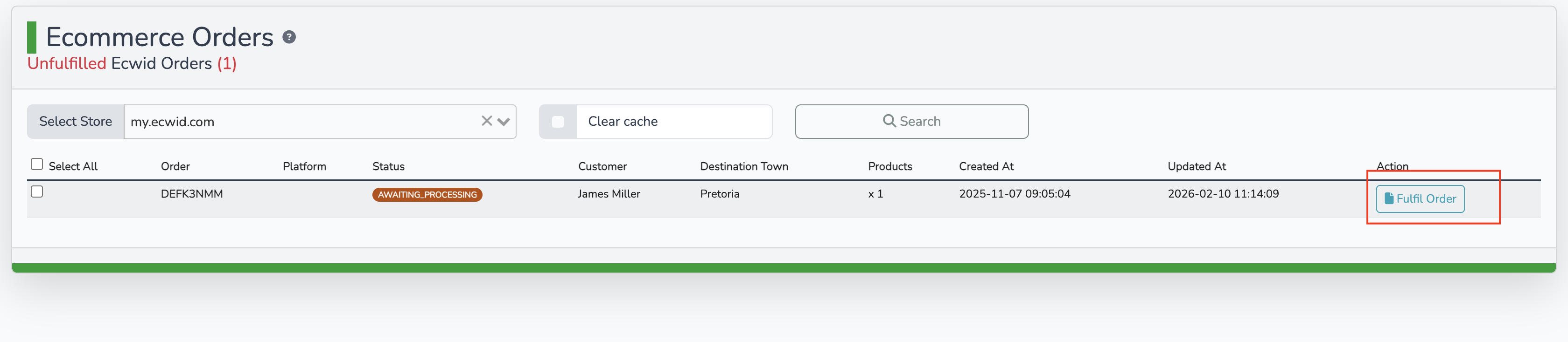 Open Ecwid orders